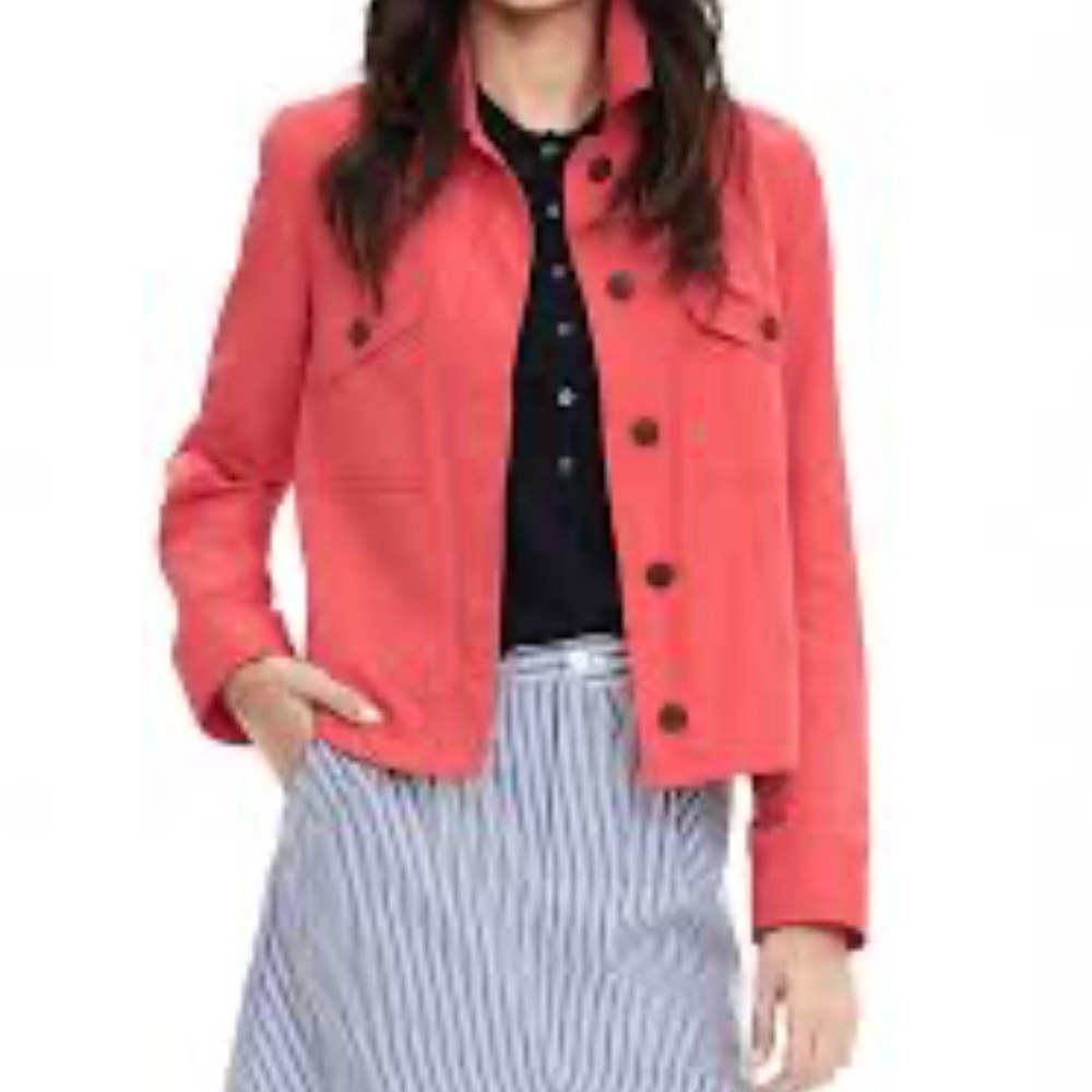 Banana Republic Cropped Coral Field Utility Weather-Resistant Jacket Size XS EUC